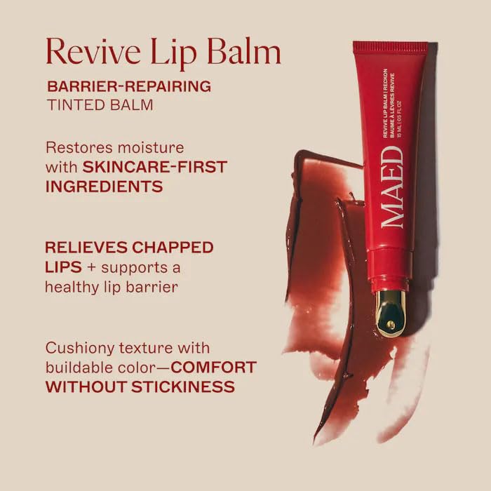 Revive Lip Balm for Barrier Repair - Hydrating, Nourishing & Restorative Lip Treatment - Soothes, Heals, and Protects Dry or Chapped Lips - Color: Reckon - (plum with brown undertones)