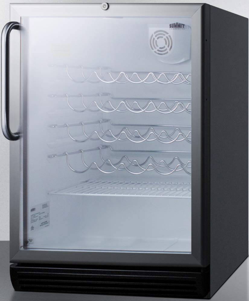 Summit SWC6GBLTBADA Wine Chiller Beverage Refrigerator, Glass/Black