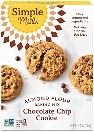 Simple Mills Almond Flour Baking Mix, Chocolate Chip Cookie Dough Mix - Gluten Free, Plant Based, 9.4 Ounce (Pack of 1)