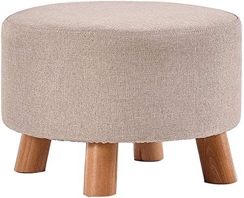 Taburete creativo de madera maciza con tapizado textil elegante 2