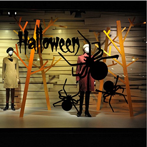 Happy Halloween Spider Wall Decals Window Stickers Halloween Decorations For Kids Rooms Nursery Halloween Party, 22.4 X 14.1 Inch #TOP4