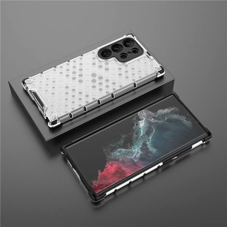 Image of Lustree TPU Honey Comb Armor Shock Proof Back Cover for forSamsung Galaxy S23 Ultra (Transparent)