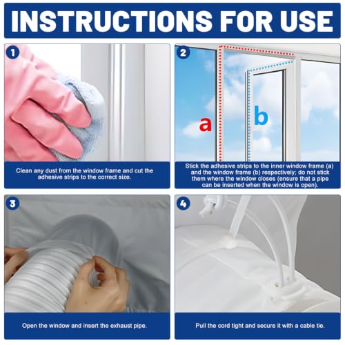 Junta de ventanas para aire acondicionado móvil de 16 cm de diámetro y climatizadores basculantes 4
