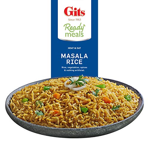 Image of Gits Ready to Eat Masala Rice, Pure Veg Heat and Eat Rice Dish,Microwaveable, 265g (Pack of 3)