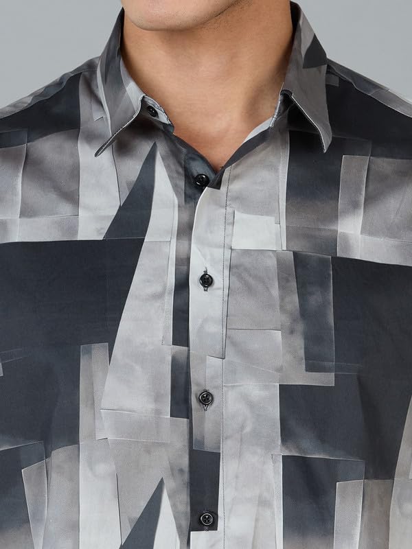Image of MARK & ALBERT Men's 100% Cotton Printed Half Sleeves Regular Fit Shirt for Men