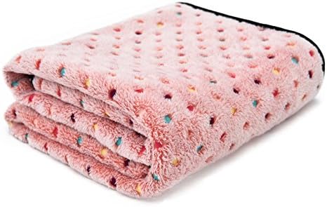 PAWZ Road Pet Dog Blanket Fluffy Fleece Fabric Soft and Cute Warm Dot Print Blanket Throw Washable for Cats and Dogs Grey M:104 * 78cm
