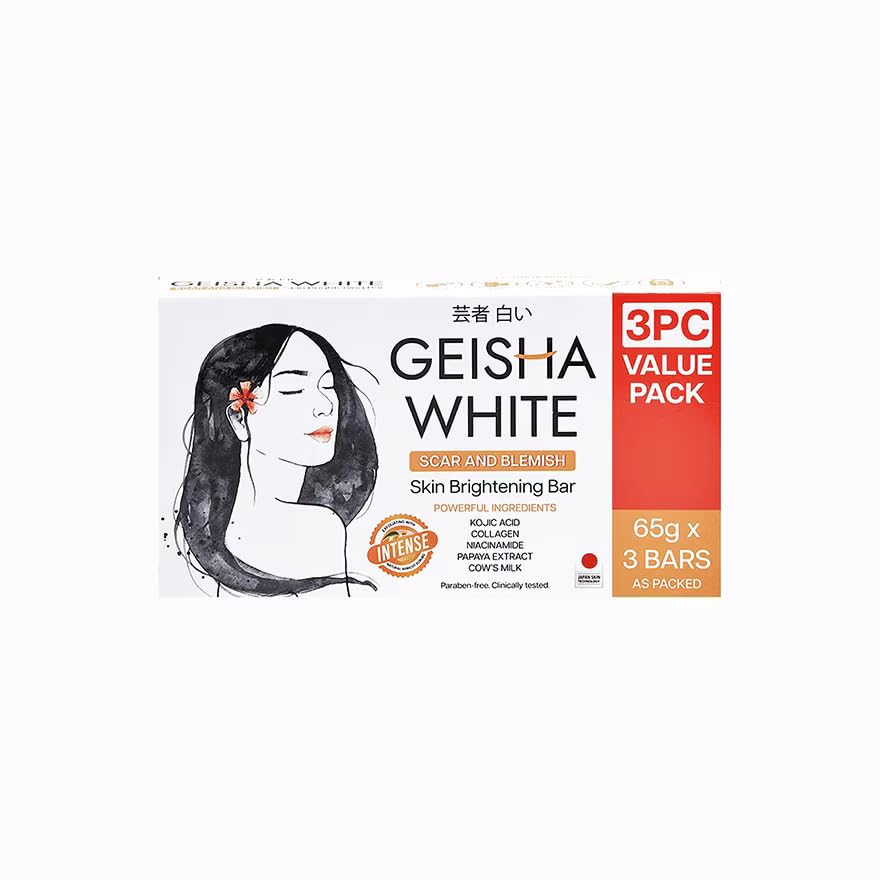 Geisha White Intense Skin Cleansing Bar - 3 bars x 65g