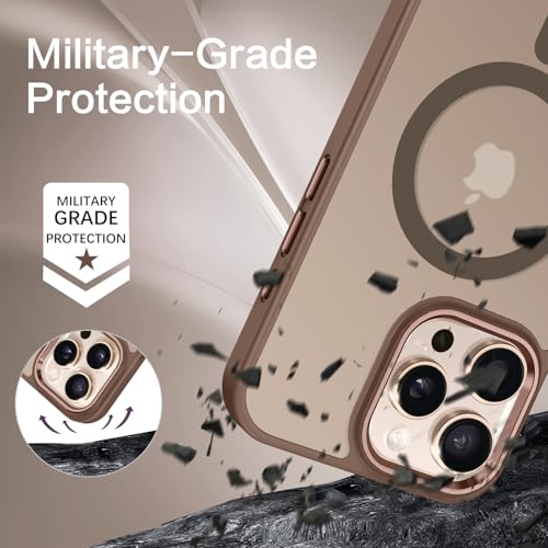 Image of BENTOBEN for iPhone 16 Pro Case [Compatible with Magsafe] Magnetic Matte Phone Case Translucent Slim Shockproof Women Men Protective Cover Cases for iPhone 16 Pro 6.3 inch, Desert Titanium