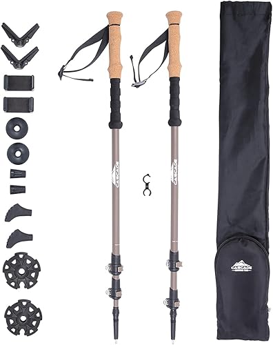 Bastones de Senderismo Cascade Mountain Tech - Bastones Monopod de Fibra de Carbono para Caminar o Hacer Senderismo con Soporte para Accesorios y