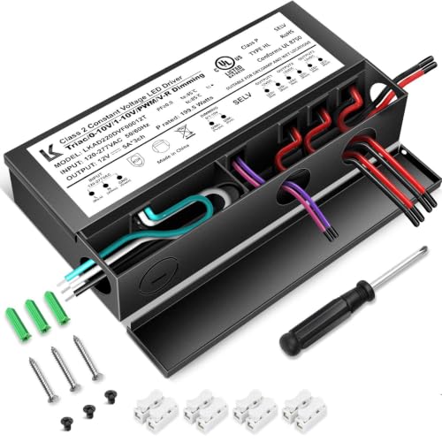 Image of 12V 200W Dimmable LED Driver, 5-in-1 Triac /ELV /MLV /0-10V /1-10V /PWM /V-R Dimming AC to DC Power Supply, IP67 Waterproof LED Transformer, UL Listed, Compatible with Lutron & Leviton Dimmer