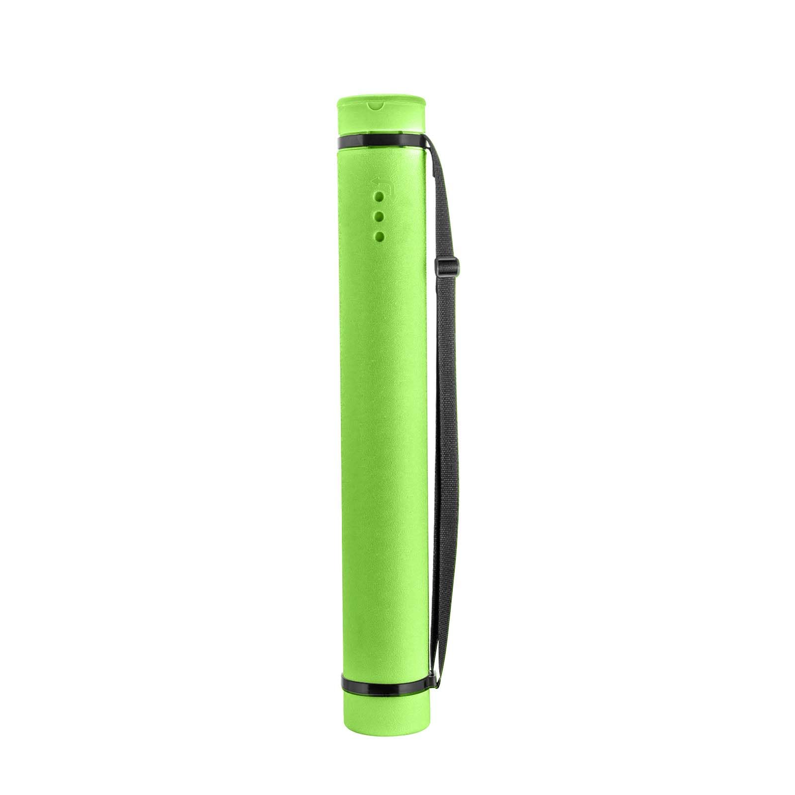 jjring green poster tube, 25" to 40" extendable poster storage holder tube with carrying strap, poster carrying case for blueprints, scrolls, maps and architect papers