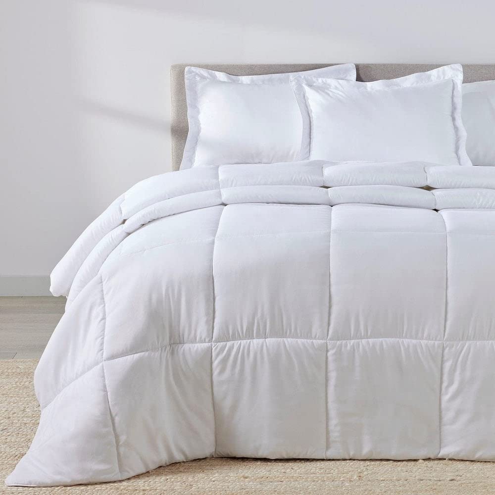 PeachSkinSheetsNight Sweats: The Original 1500TC Soft Twin/XL Twin Oversized Comforter Set Classic White