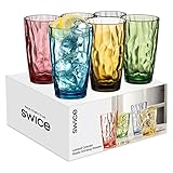 UNBREAKABLE Drinking Glasses SET OF 6 [Highball Glasses 15 Ounces] Shatterproof Drinking Glasses, Colorful REUSABLE Drinking Cups, Acrylic/Tritan Glasses, BPA Free Tumblers Microwave/Dishwasher Safe