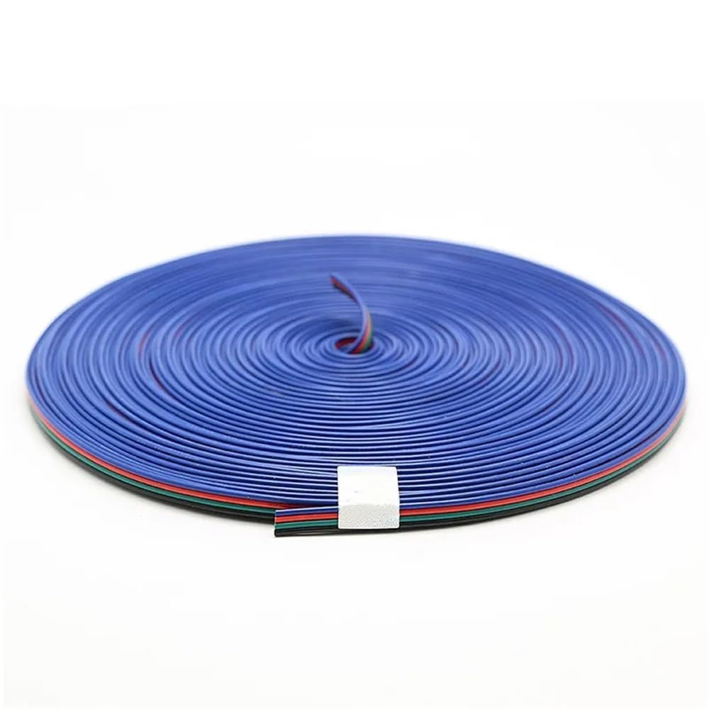 Fengyan Luces de paisaje Conector de cable eléctrico de 100m 4pin Conector de 4pin Cable for RGB 3528 5050 LED Accesorios de iluminación de tiras LED Cable de alambre plano LED Farola ( Talla : 100m )