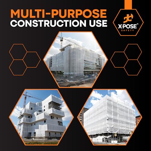 Image of Xpose Safety 6 Mil White String Reinforced Poly Sheeting - Bulk Full Pallet 35 Packs - 20' x 100' Fire Retardant Roll - UV Resistant, Waterproof - Perfect for Construction, Painting, Cleanup