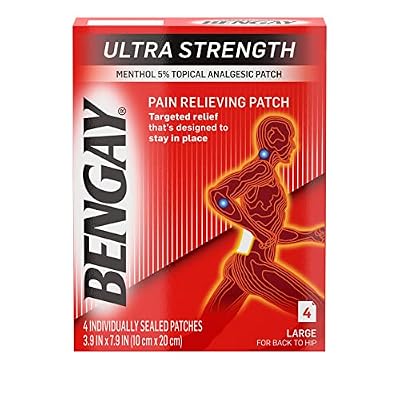 BENGAY Ultra Strength Pain Relieving Patches Large Size 4 Each (Pack of 5)