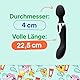 Sinful Wand Massager - Massagestab für Frauen - Kabellos und Wiederaufladbar Massage Vibrator - Doppelvibrator Massager mit Zwei Leistungsstarken Motoren mit Jeweils 10 Modi - Schwarz