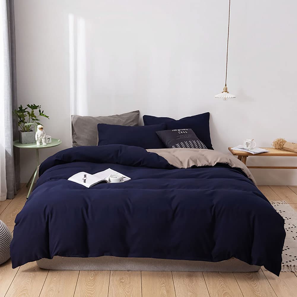 Housse de couette King 240x220cm unie et respirante avec fermeture éclair