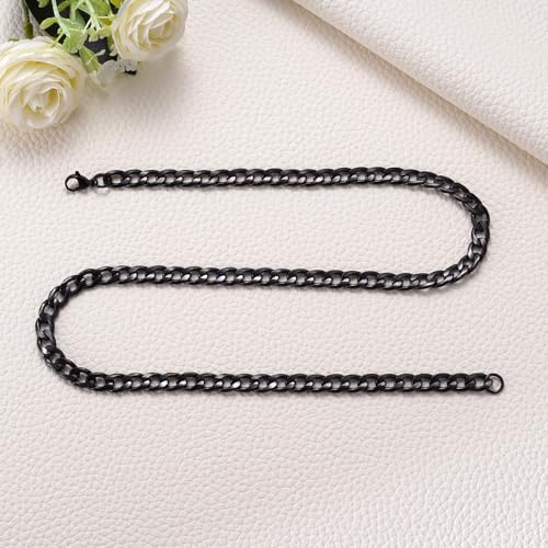MIXJOY Promise Cuban Chain Necklace, Mens 7mm Thick Cuban Link Chain Necklace Sentimental Gift for Husband, Boyfriend, Fiance, I Love You Gift Ideas for Birthday Anniversary2