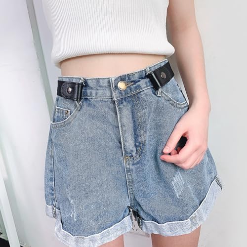 AOEVUIR 2 pcs Gürtel Elastischer Stretchgürtel Jungen und Mädchen Verstellbarer schnallenloser unsichtbarer Stretchgürtel mit Leder