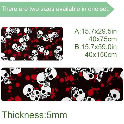 Alfombras de cocina absorbentes set de 2 piezas estilo grunge gótico 4