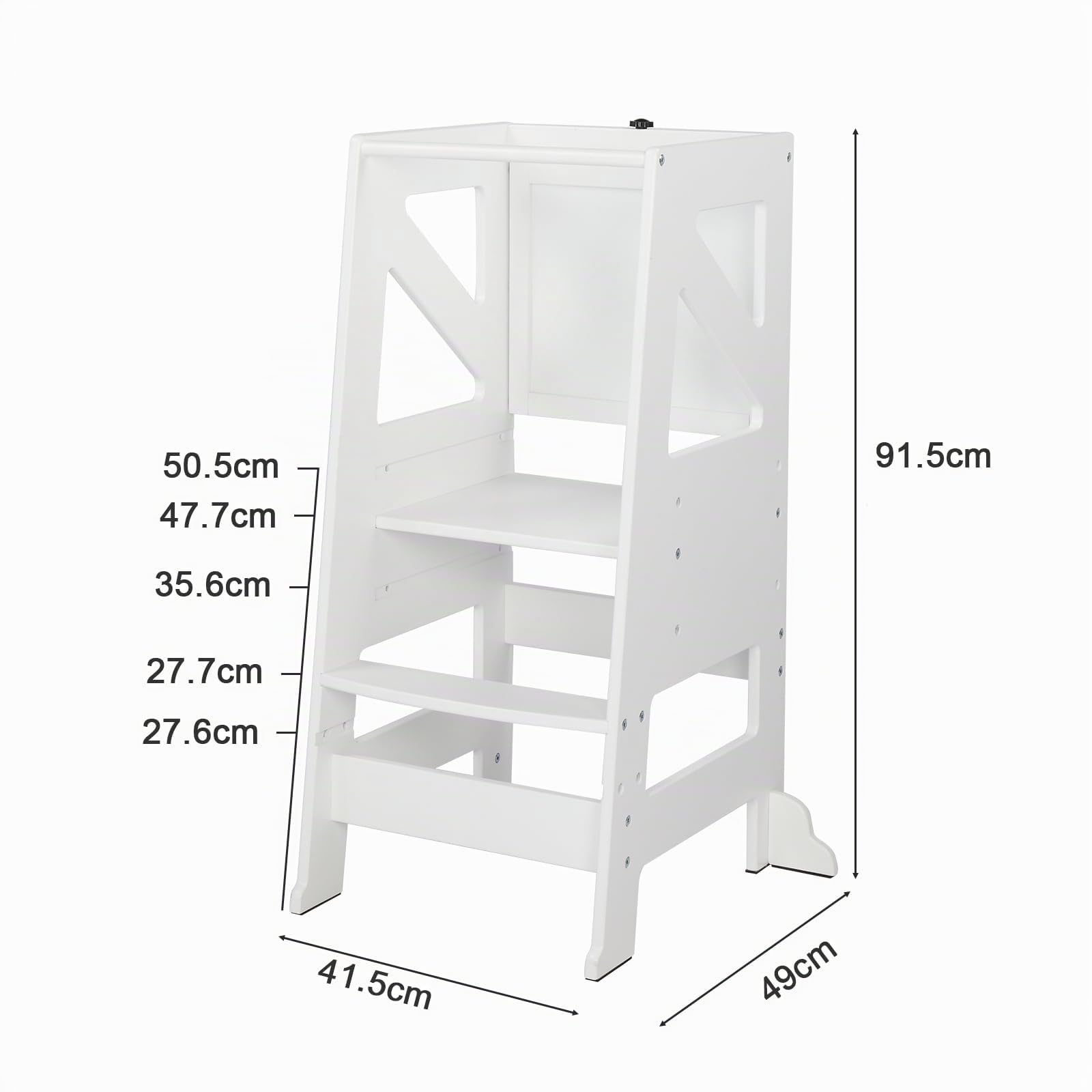 LEADZM Tour d'Observation Montessori dès 18 Mois - 2-en-1 Pliable avec Tableau Noir et Réglage de Hauteur | Sécurité Anti-Bascule & Design en Bois Robuste pour Cuisine, Salle de Bain et Espace Enfant
