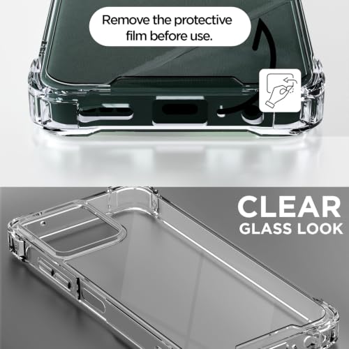 Image of Outlouders Back Cover for Motorola Moto G67 Power 5G / G57 Power 5G / G Max 5G Clear Transparent PC + TPU Bumper Case with Raised Edges for Shockproof Protection (Transparent)