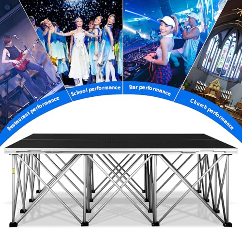 Image of 8'x12' Portable Stage Platform - 6Pcs Modular Staging System, 9240 lbs