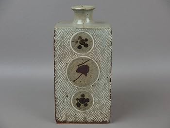 Amazon.co.jp: 【骨董茶道具】益子焼人間国宝島岡達三象嵌方壷角花瓶