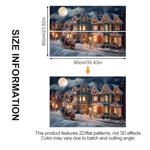Image of Christmas Village Sleigh Backsplash Peel and Stick, 35.4x23.6 in