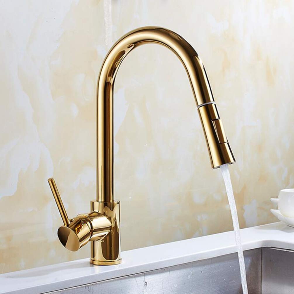 Pull Out Kitchen Faucet Gold∕Chrome∕Nickel∕ Sink Mixer Tap 360 Degree Rotation Taps Tap,B