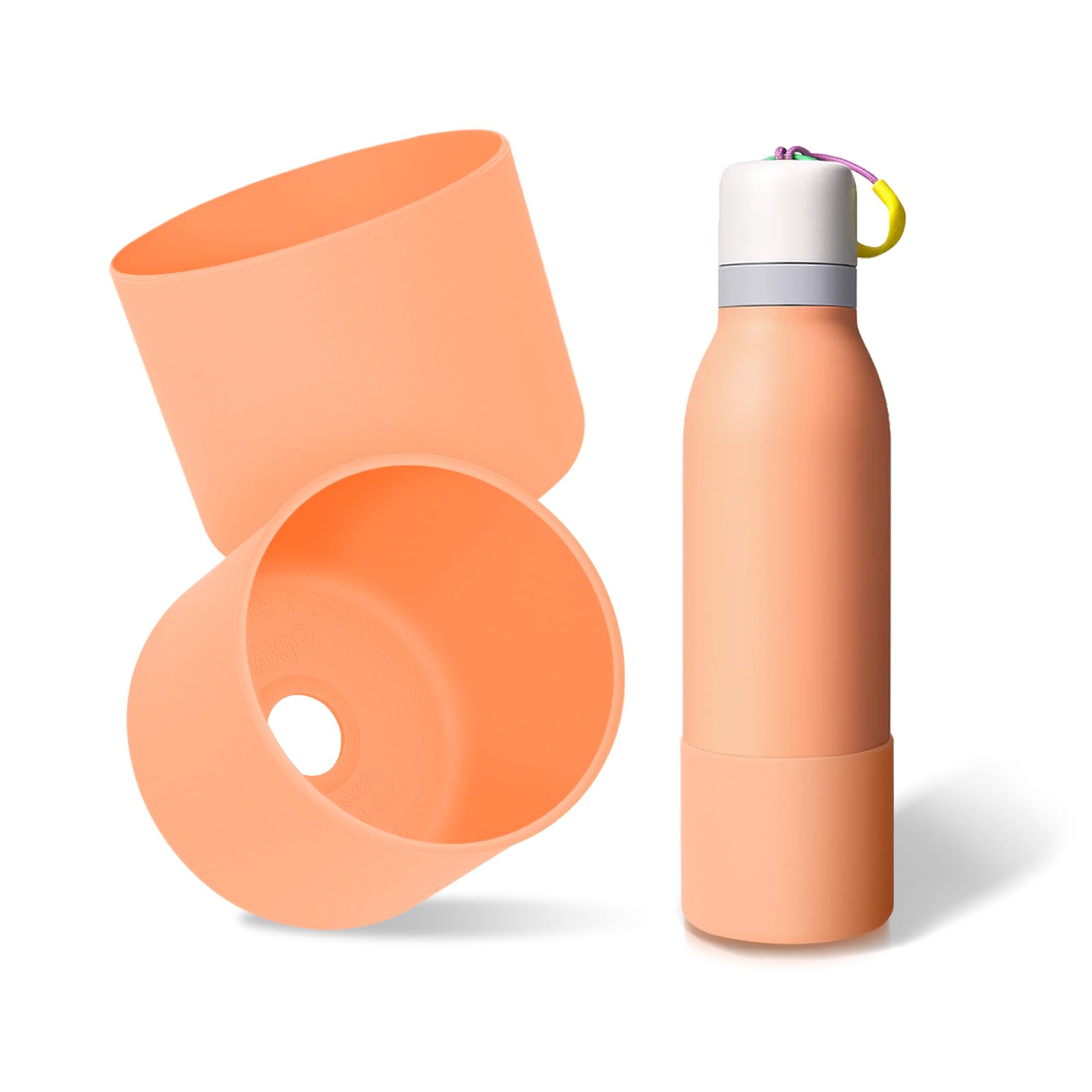 2PCS Higher Silicone Boots for Owala FreeSip Twist 18 oz, Scratch-Resistant Bottom Sleeve Owala Bottle Accessories, Anti-Slip Bottle Cover Protector, BPA-Free