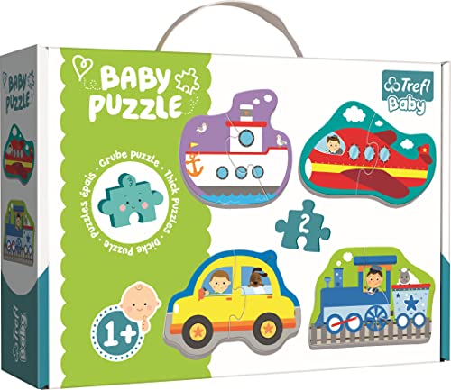 Trefl, Puzzle, Veicoli, 2 Elementi, 4 set, Baby Classic, per Bambini da 1 anno