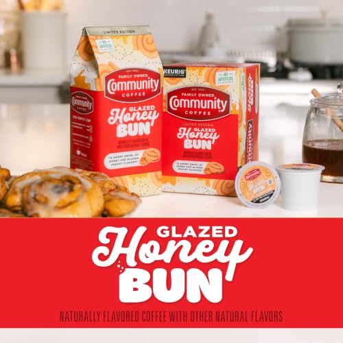 Image of Community Coffee Glazed Honey Bun Naturally Flavored Ground Coffee, Naturally Flavored, 11 Ounce (Pack of 1)