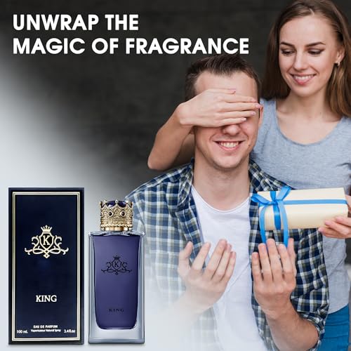 Image of AFLUXE Men's Cologne King Original Natural Spray Eau De Toilette,Long-Lasting Scent Perfume for Men Elegant Bottle - Great Holiday Gift, 3.4 Fl Oz /100 Ml