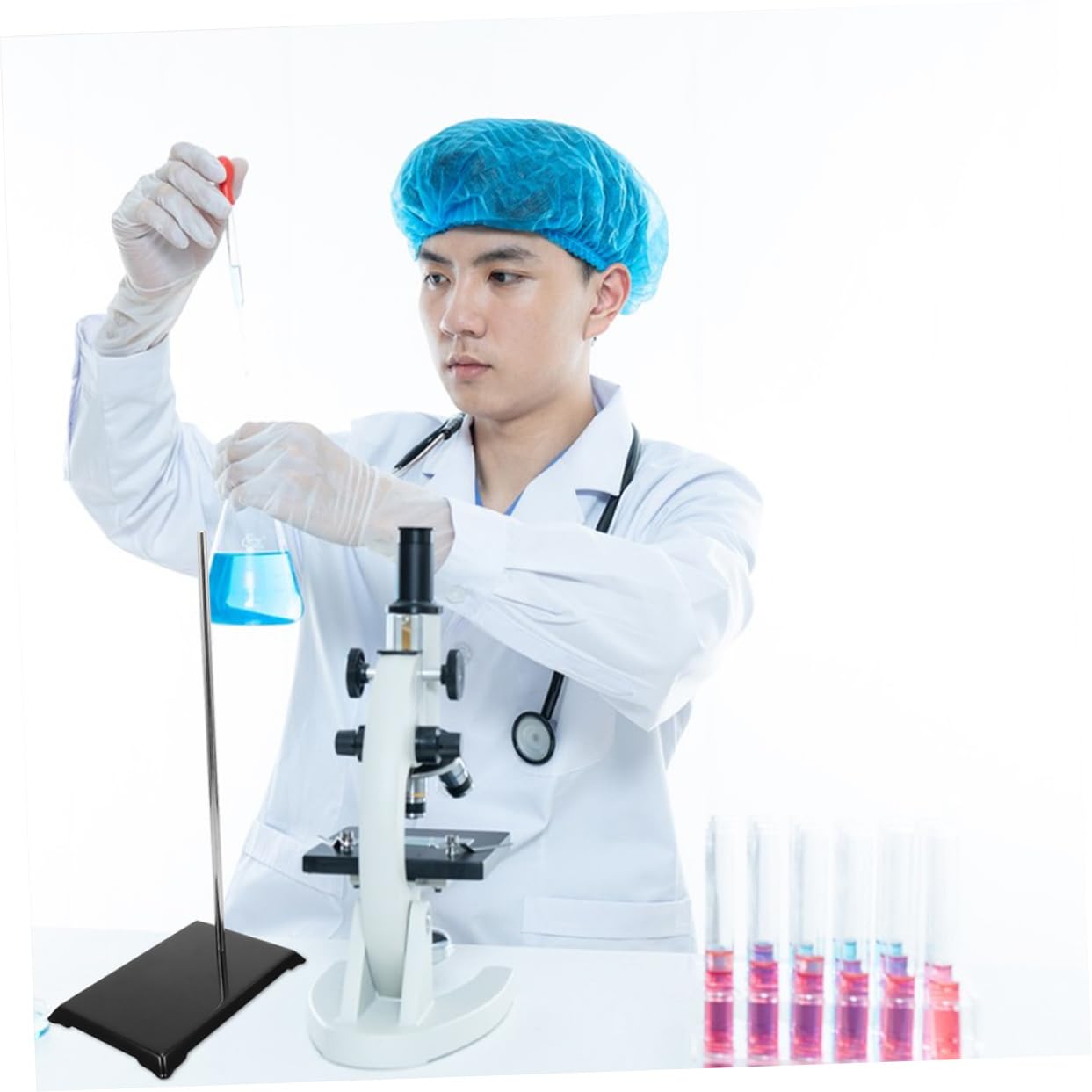CHILDWEET Laboratory Rack Stand Holder Support for Chemistry Experiments Height Reliable Metalware for Educational Use Easy Assembly Lab Equipment