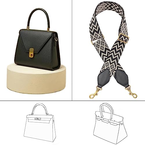 Image of Purse Strap Replacement Crossbody Wide Shoulder Strap Adjustable Canvas Straps Handbag Strap Replacement Belts