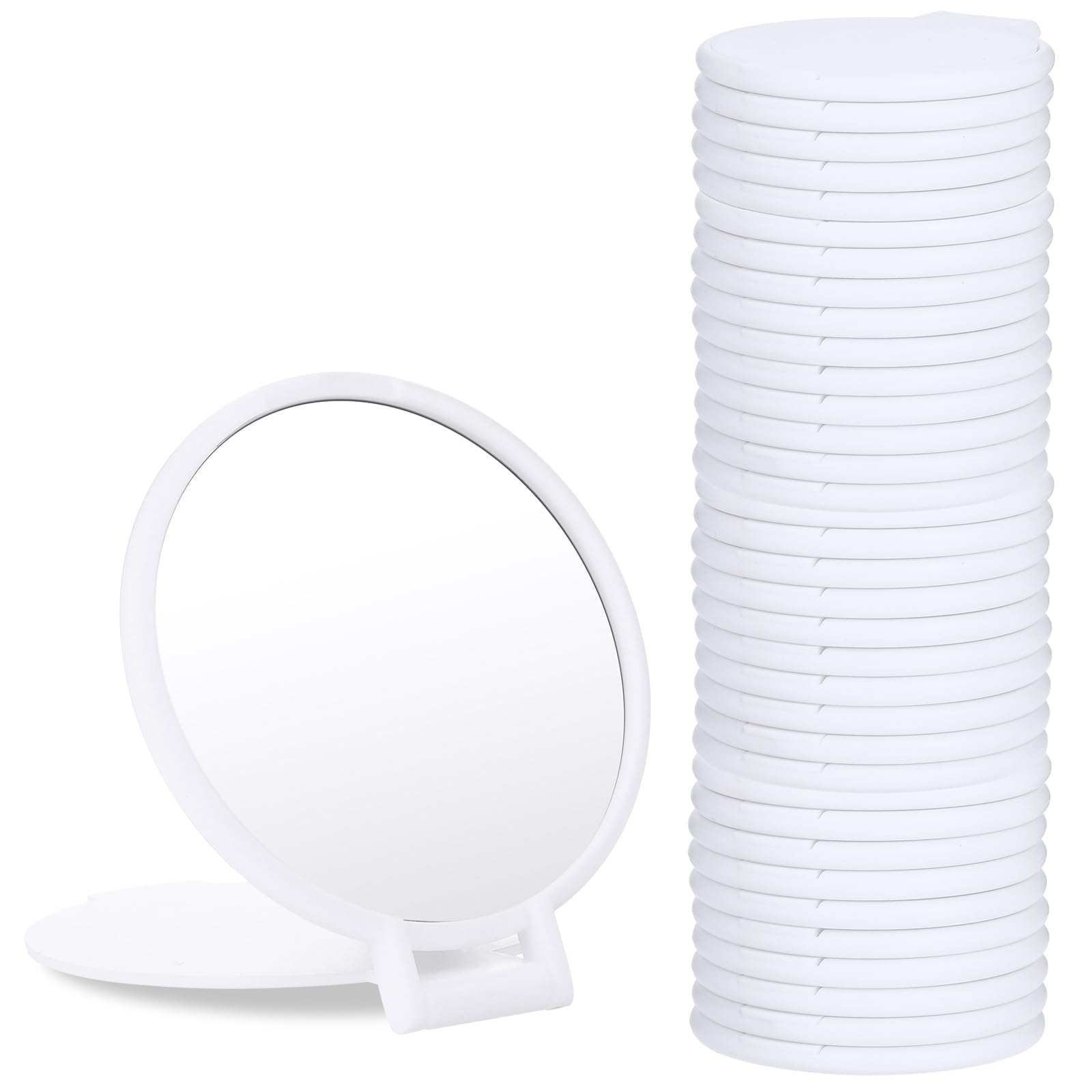 36 Pcs Compact Mirror Mini Mirror Small Mirror Portable Pocket Mirror Round Makeup Mirror for Purse Mini Folding Mirror for Women Travel Daily Use, (White)