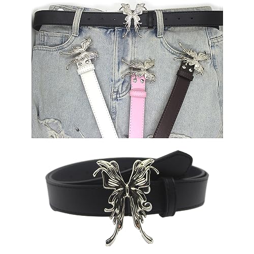 Casual Pin Buckle PU Belt For Women Cool Subculture Butterfly Buckle Waist Belt Vintage Belt For Teens Girls Accessory2