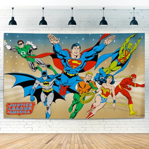 Superhero Party Backdrop Decoration – 5x3FT Cartoon Banner for Boys Birthday, Baby Shower, Kids Comic Theme Party, Wall Decor, Photo Booth Background, Super Hero Group Decoration