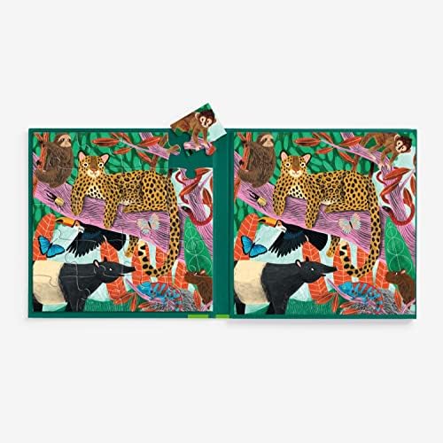 Mudpuppy Safari & Jungle – Magnetic Puzzle Set with Travel Friendly Tri-Fold Portfolio for Children Ages 4 and Up 3