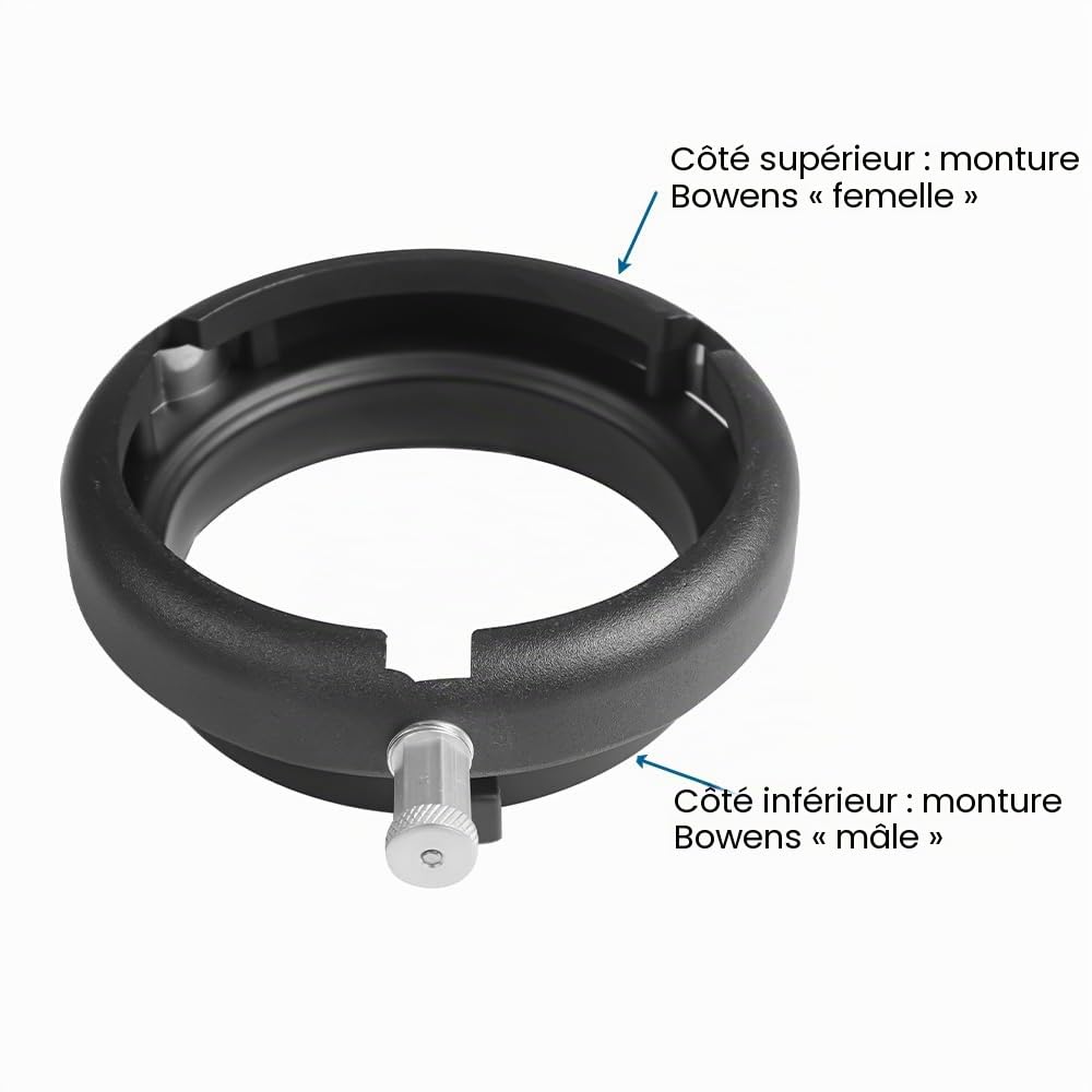 fotoconic Adaptateur d'extension Bowens vers Bowens Speering Mount pour flash de studio stroboscopique LED Vidéo