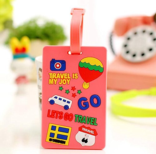 Kelaina Coque à Bagages Tag Flight étiquette de Bagage Carte d'Embarquement (Rose Rouge)