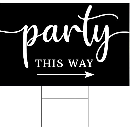 Amazon.com : Party This Way With Arrow Black &amp; White Directional Arrow ...