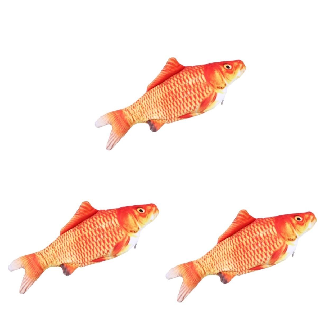 Ipetboom 3 Juguetes Eléctricos Realistas para Mascotas Juguetes para Gatos Ciprinoide Rojos Curiosidad.