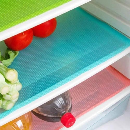 Thea Refrigerator Liners Mats Pack of 10 Washable, Refrigerator Mats Liner Waterproof Oilproof, Fridge Liners for Shelves, Cover Pads for Freezer Glass Shelf Cupboard Cabinet Drawer