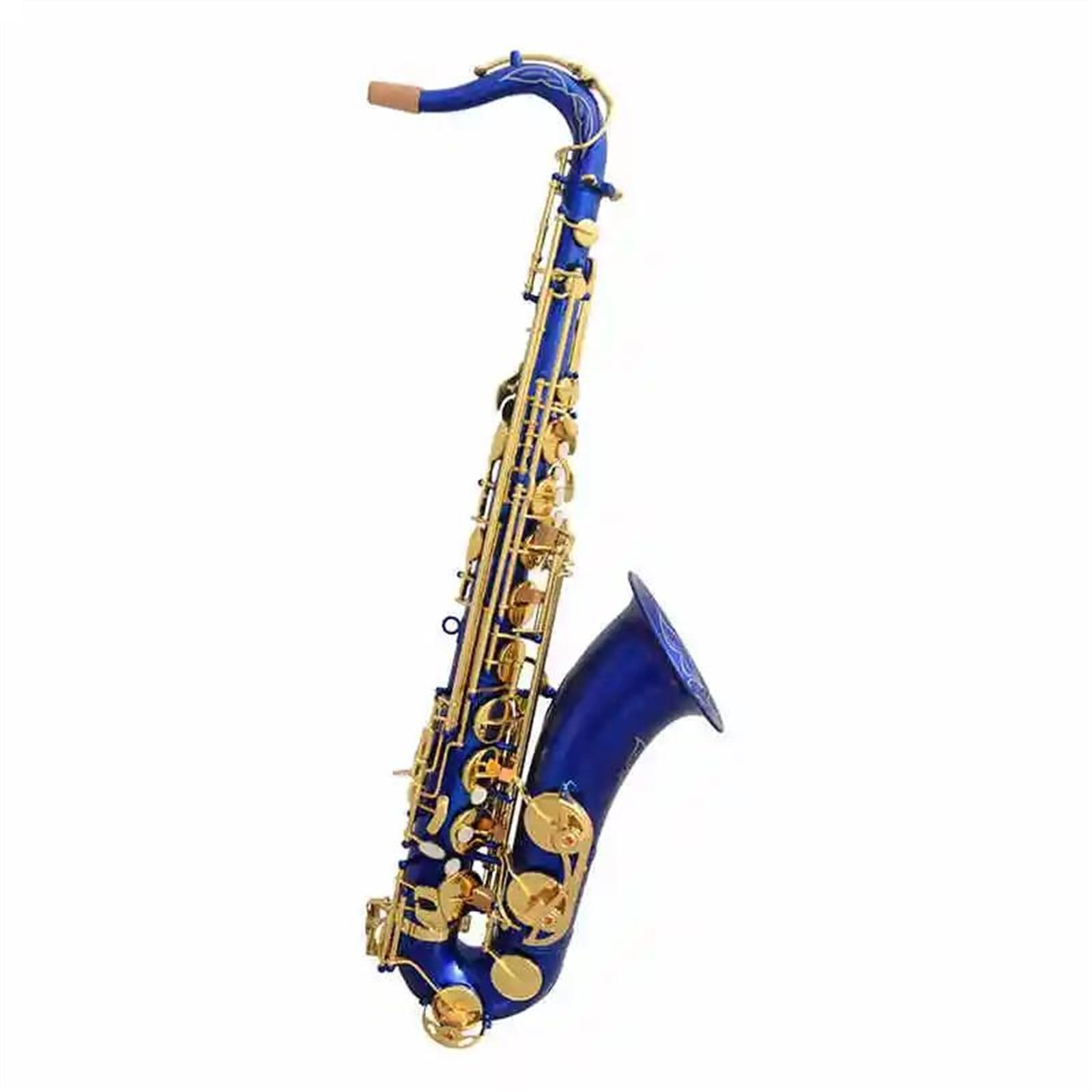 Saksofon Instrumenty Muzyczne Na Poziomie Profesjonalnym Saksofon Tenorowy Niebieski Złoty Lakier Do Kluczy Ustnik I Futerał Do Saksofonu