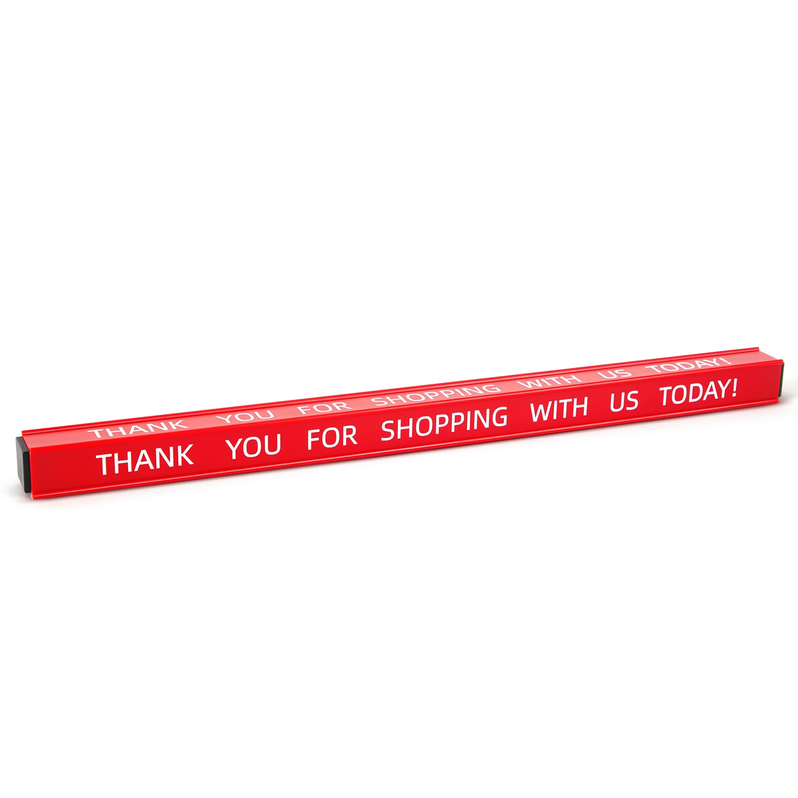 Teenyyou 1 Pcs Checkout Lane Divider Double Side Printed Thank You for Shopping with Us Today Sign Red Resin Tabletop Retail Counter Checkout Sign for Shops Stores (Square)