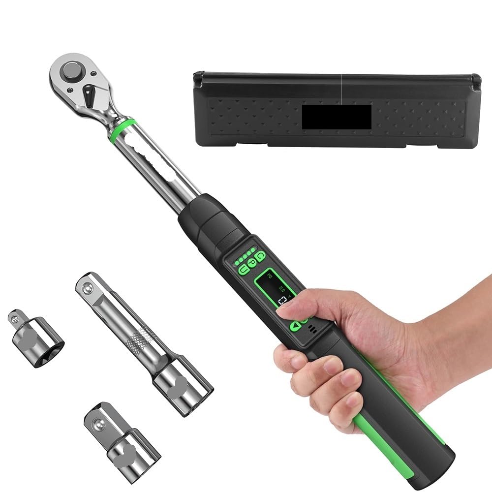 Telescopic Ratchet Cyfrowy klucz dynamometryczny 3/8 cala z adapterem 1/4 1/2 Dwukierunkowa głowica grzechotkowa Mini Electronic mały klucz dynamometryczny