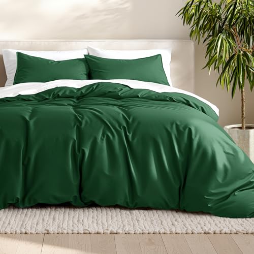 Bare Home Duvet Cover Set King Forest Green